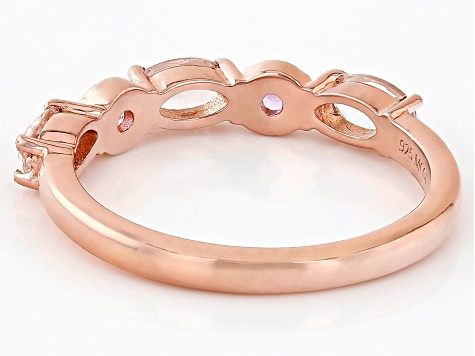 Peach Morganite 18k Rose Gold Over Sterling Silver Ring 0.58ctw