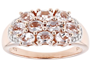 Peach Morganite 18k Rose Gold Over Sterling Silver Ring 1.33ctw