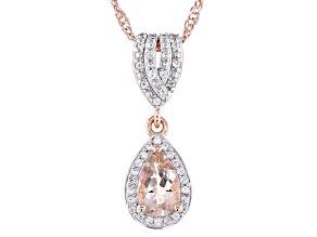 Peach Morganite 18k Rose Gold Over Sterling Silver Pendant With Chain 0.74ctw