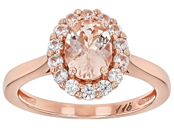 Picture of 115th Anniversary Peach Morganite 18k Rose Gold Over Sterling Silver Ring With Box 1.74ctw