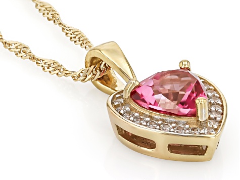 アクセサリー PETORA PENDANT PINK GOLD Amazon.com: PEORA 14K Yellow Gold Created Pink Sapphire with