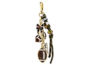 Multi-Color Enamel & Crystal Gold Tone "Game Day" Keychain