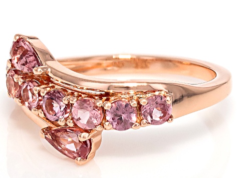 ◆苺◆ Color Shift Garnet 18k Rose Gold Over Sterling Silver Ring
