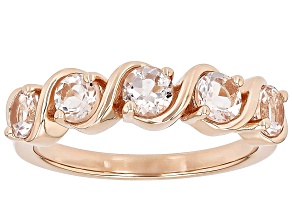Peach Morganite 18k Rose Gold Over Sterling Silver Ring 0.94ctw