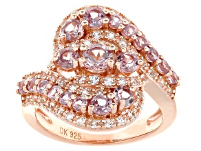 Color Shift Garnet With White Lab Sapphire 18k Rose Gold Over Sterling Silver Ring 2.03ctw