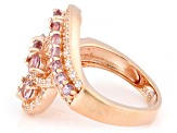 Color Shift Garnet With White Lab Sapphire 18k Rose Gold Over Sterling ...