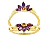 Golden Citrine 18k Yellow Gold Over Sterling Silver Ring With Ring Guard Set 4.95ctw