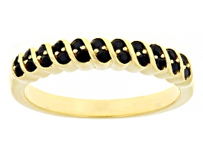 Black Spinel 18k Yellow Gold Over Sterling Silver Band Ring 0.36ctw