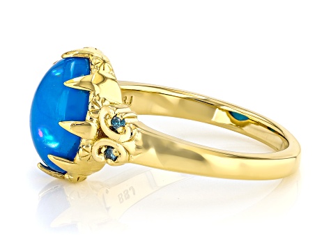 Orecchino In Argento Sterling Placcato Oro Giallo 40mm Flat
