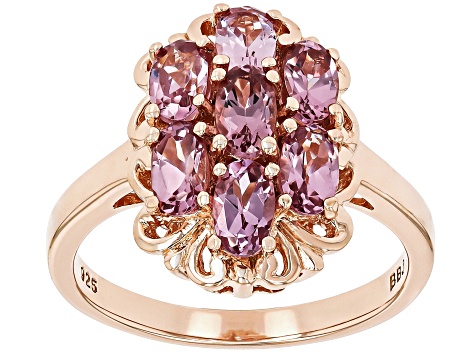 Color Shift Garnet 18k Rose Gold Over Sterling Silver Ring