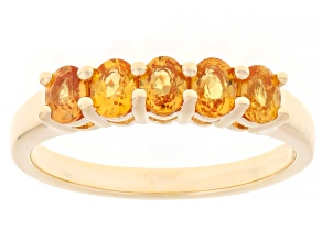Orange Sapphire 18k Yellow Gold Over Sterling Silver Ring 0.81ctw