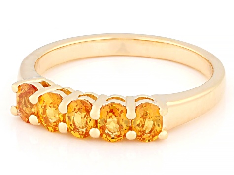 Orange Sapphire 18k Yellow Gold Over Sterling Silver Ring