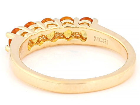 Orange Sapphire 18k Yellow Gold Over Sterling Silver Ring