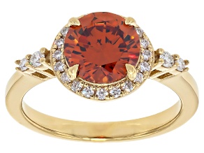 Strontium Titanate 18k Yellow Gold Over Sterling Silver Ring 5.75ctw