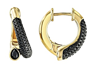 Black Spinel 18k Yellow Gold Over Sterling Silver Earrings 1.86ctw