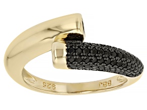 Black Spinel 18k Yellow Gold Over Sterling Silver Ring 0.90ctw