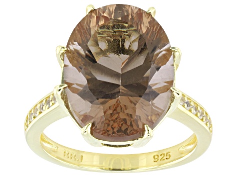 Color Change Zandrite(R) With White Zircon 18k Yellow Gold Over Sterling Silver Ring 7.33ctw