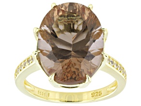 Color Change Zandrite(R) With White Zircon 18k Yellow Gold Over Sterling Silver Ring 7.33ctw