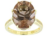 Color Change Zandrite(R) With White Zircon 18k Yellow Gold Over Sterling Silver Ring 7.33ctw