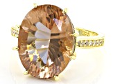 Color Change Zandrite(R) With White Zircon 18k Yellow Gold Over Sterling Silver Ring 7.33ctw