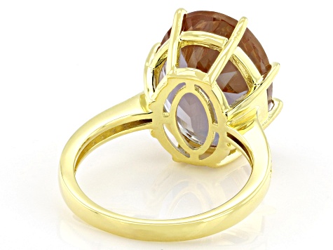 Color Change Zandrite(R) With White Zircon 18k Yellow Gold Over Sterling Silver Ring 7.33ctw