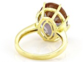 Color Change Zandrite(R) With White Zircon 18k Yellow Gold Over Sterling Silver Ring 7.33ctw