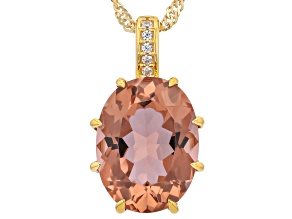 Color Change Zandrite(R) With White Zircon 18k Yellow Gold Over Silver Pendant With Chain 7.24ctw