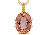 Color Change Zandrite(R) With White Zircon 18k Yellow Gold Over Silver Pendant With Chain 7.24ctw