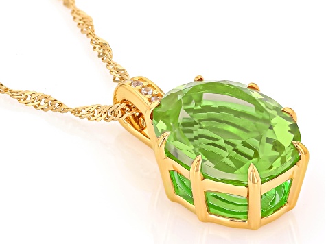 Color Change Zandrite(R) With White Zircon 18k Yellow Gold Over Silver Pendant With Chain 7.24ctw