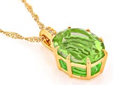 Color Change Zandrite(R) With White Zircon 18k Yellow Gold Over Silver Pendant With Chain 7.24ctw