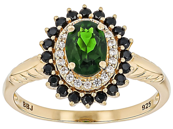 Green Chrome Diopside 18k Yellow Gold Over Sterling Silver Ring 1.24ctw