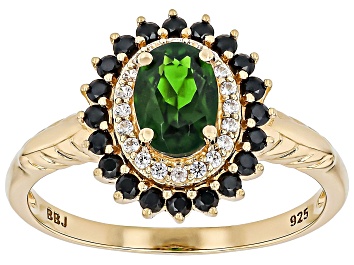 Picture of Green Chrome Diopside 18k Yellow Gold Over Sterling Silver Ring 1.24ctw