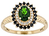 Green Chrome Diopside 18k Yellow Gold Over Sterling Silver Ring 1.24ctw