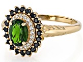 Green Chrome Diopside 18k Yellow Gold Over Sterling Silver Ring 1.24ctw