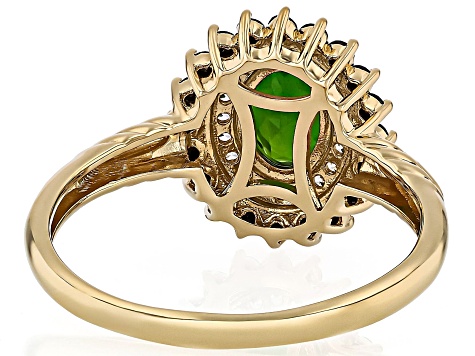 Green Chrome Diopside 18k Yellow Gold Over Sterling Silver Ring 1.24ctw