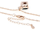 Blue Aquadite™ with White Zircon 18K Rose Gold Over Sterling Silver Pendant with Chain 3.44ctw