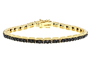 Black Spinel 18k Yellow Gold Over Sterling Silver Bracelet 7.06ctw
