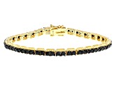 Black Spinel 18k Yellow Gold Over Sterling Silver Bracelet 7.06ctw