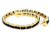 Black Spinel 18k Yellow Gold Over Sterling Silver Bracelet 7.06ctw