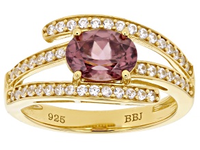 Blush Zircon With White Zircon 18K Yellow Gold Over Sterling Silver Ring 2.00ctw