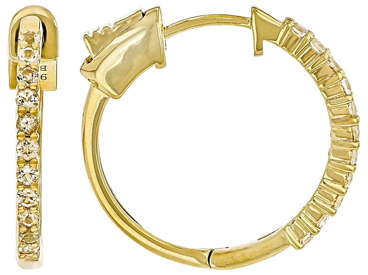 Orange Imperial Topaz 18K Yellow Gold Over Sterling Silver Hoop Earrings 0.66ctw