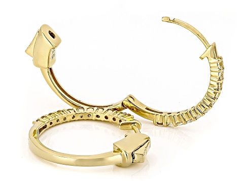 Orange Imperial Topaz 18K Yellow Gold Over Sterling Silver Hoop Earrings 0.66ctw