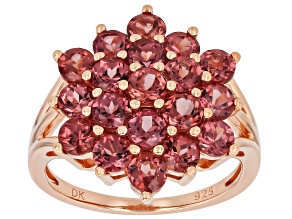 Pink Color Shift Garnet 18k Rose Gold Over Sterling Silver Ring 3.88ctw