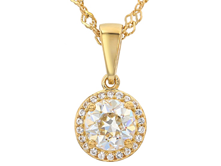 Strontium Titanate 18k Yellow Gold Over Sterling Silver Pendant With Chain 1.96ctw