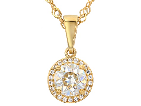 Strontium Titanate 18k Yellow Gold Over Sterling Silver Pendant With Chain 1.96ctw
