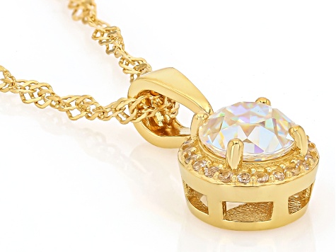 Strontium Titanate 18k Yellow Gold Over Sterling Silver Pendant With Chain 1.96ctw