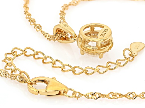 Strontium Titanate 18k Yellow Gold Over Sterling Silver Pendant With Chain 1.96ctw