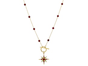 Multi Garnet 18k Yellow Gold Over Sterling Silver Pendant with Chain 8.39ctw