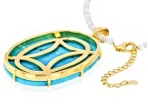 Kingman Turquoise 18k Yellow Gold Over Sterling Silver Enhancer Pendant
