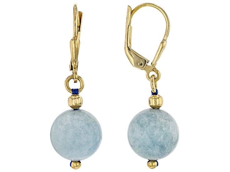 Dreamy Aquamarine 18K Yellow Gold Over Sterling Silver Earrings